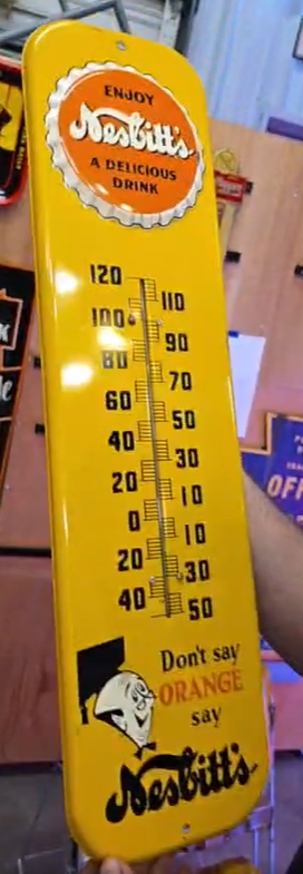 Enjoy Nesbitt’s a Delicious Drink SST Embossed Tube Thermometer