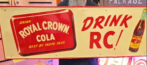 Drink RC Royal Crown Cola SST Embossed Sign