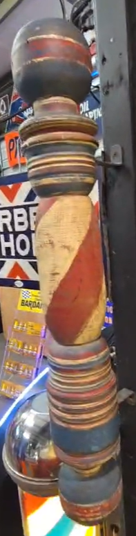 Wood Wall-Mounted Barber Pole