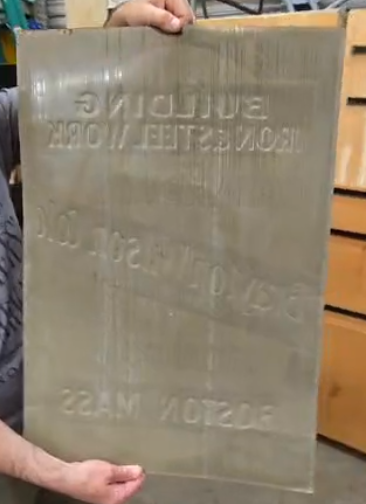 Ornamental and Structural Iron and Steel Work SST Embossed Sign