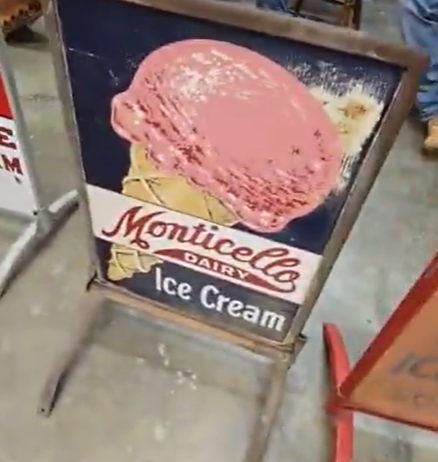 Monticello Dairy Ice Cream DST Sidewalk Sign