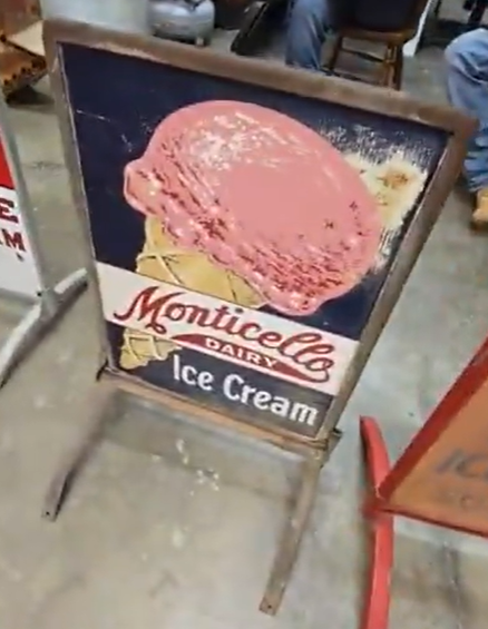 Monticello Dairy Ice Cream DST Sidewalk Sign