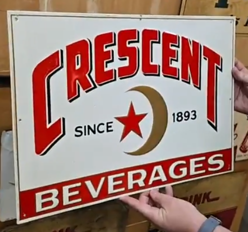 Crescent Beverages Since 1893 SST Embossed Sign