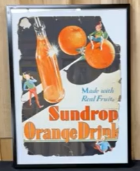 Two Sun Drop Cardboard String Hanger Signs