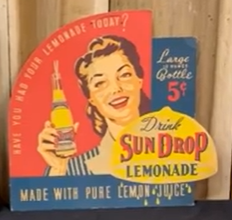 Two Sun Drop Cardboard String Hanger Signs