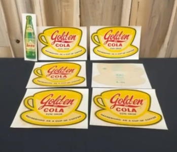 Golden Girl Cola Sun Drop Water Transfer Decal