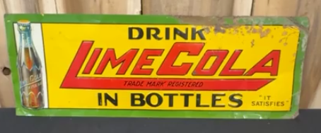 Drink Lime Cola in Bottles SST Sign