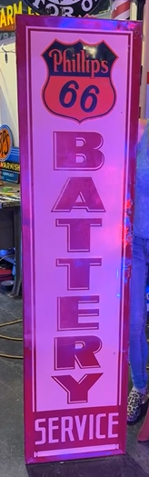 Phillips 66 Battery Service SST Embossed Vertical Sign