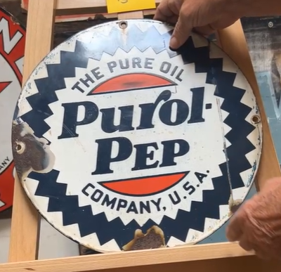 Pure Oil Company Purol-Pep SSP 15 Inch Diameter Pump Plate