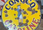 Conoco Gasoline SSP 25 Inch Diameter Sign