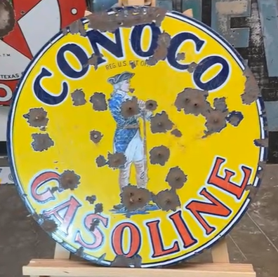 Conoco Gasoline SSP 25 Inch Diameter Sign