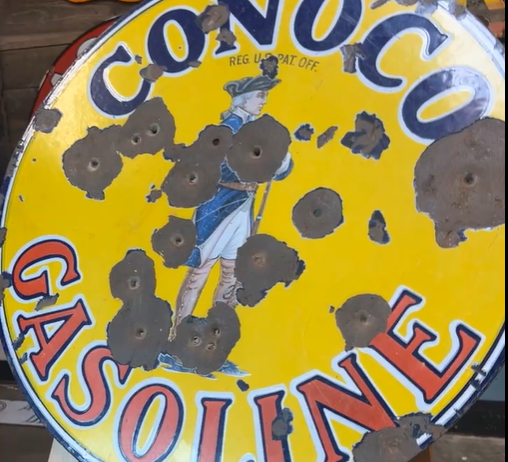 Conoco Gasoline SSP 25 Inch Diameter Sign