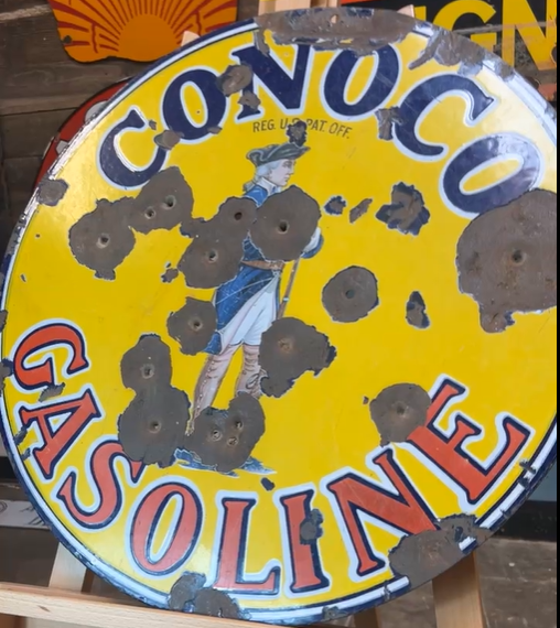 Conoco Gasoline SSP 25 Inch Diameter Sign