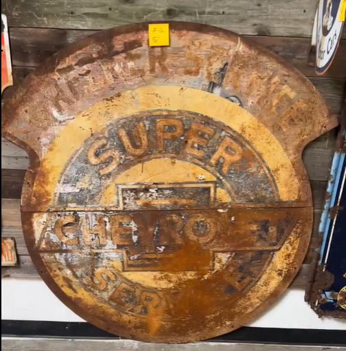 Super Chevrolet Service Wrecker Service 5 Foot Diameter DST Two-Piece Sign