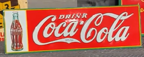 Coca-Cola Christmas Bottle SST Embossed Sign