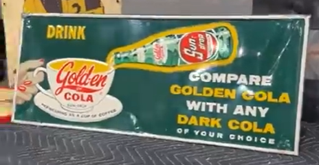 Golden Cola Sun Drop SST Embossed Horizontal Sign