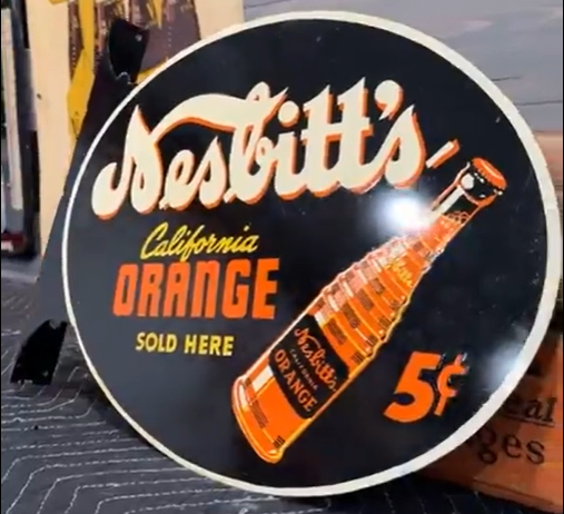 Nesbitt’s California Orange Sold Here 5 Cents DST Flange Sign