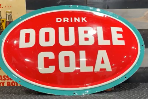 Double Cola SST Oval Convex Button Sign